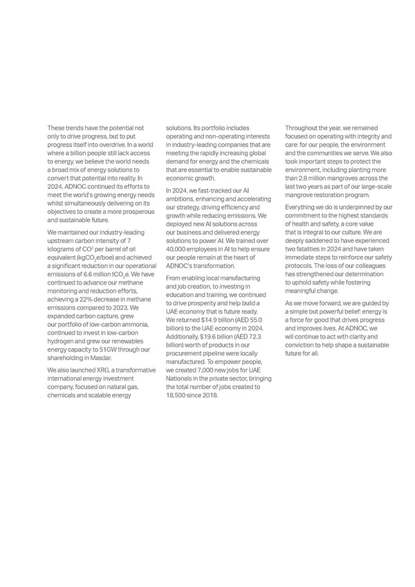 ADNOC Sustainability Report 2024: Driving Progress & Prosperity - Page 3