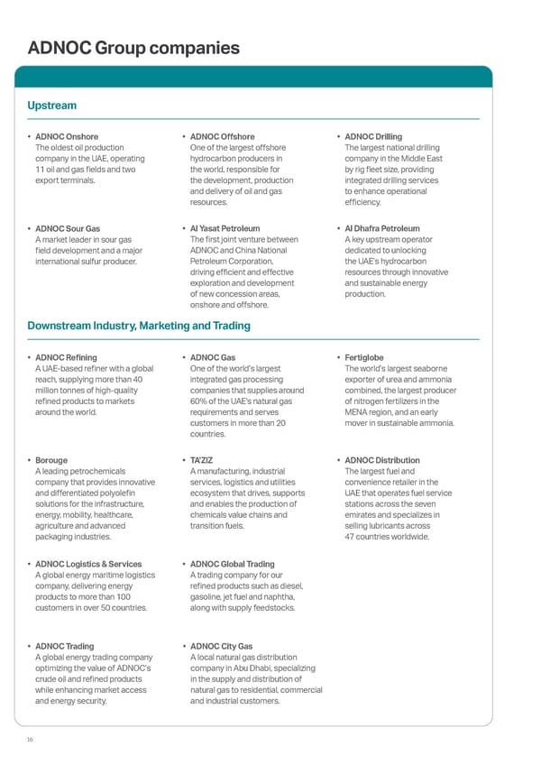 ADNOC Sustainability Report 2024: Driving Progress & Prosperity - Page 16