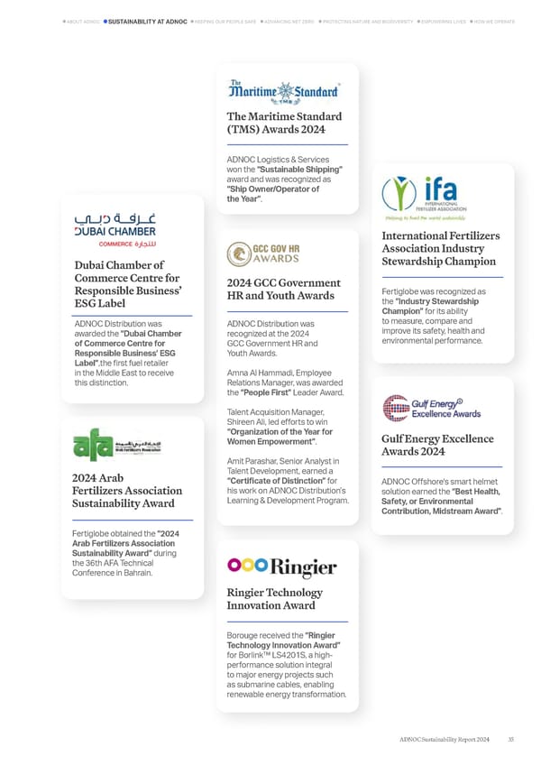 ADNOC Sustainability Report 2024: Driving Progress & Prosperity - Page 35