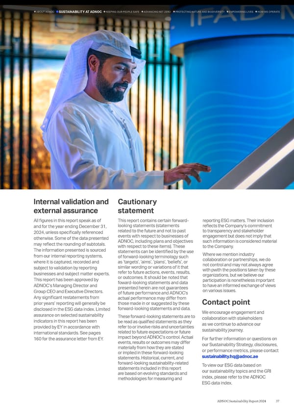 ADNOC Sustainability Report 2024: Driving Progress & Prosperity - Page 37
