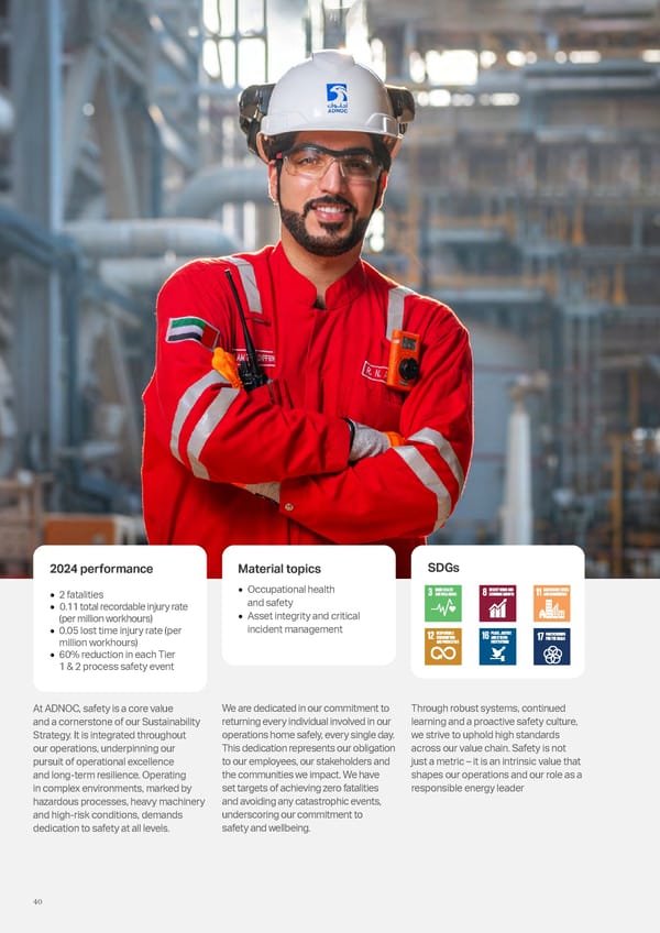 ADNOC Sustainability Report 2024: Driving Progress & Prosperity - Page 40