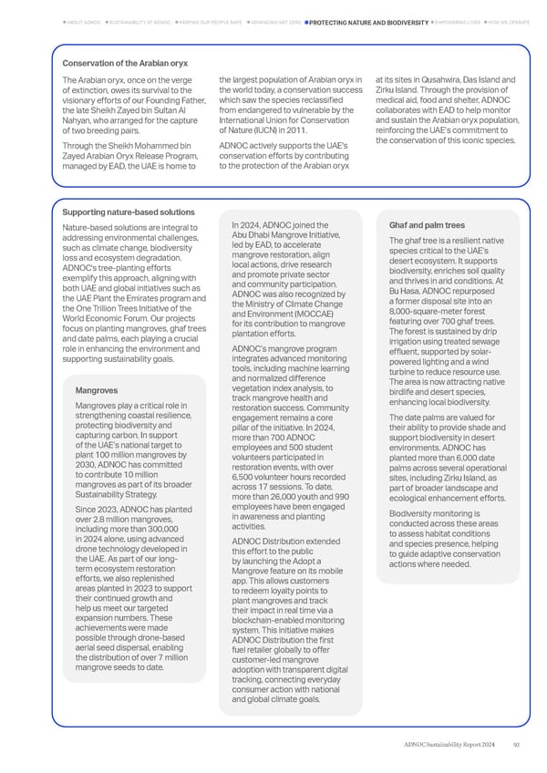ADNOC Sustainability Report 2024: Driving Progress & Prosperity - Page 93