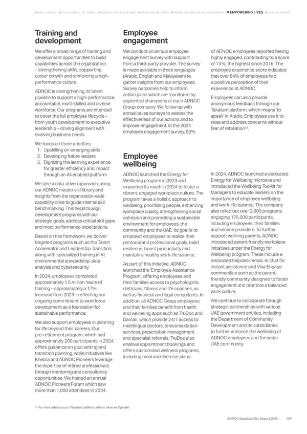 ADNOC Sustainability Report 2024: Driving Progress & Prosperity - Page 109
