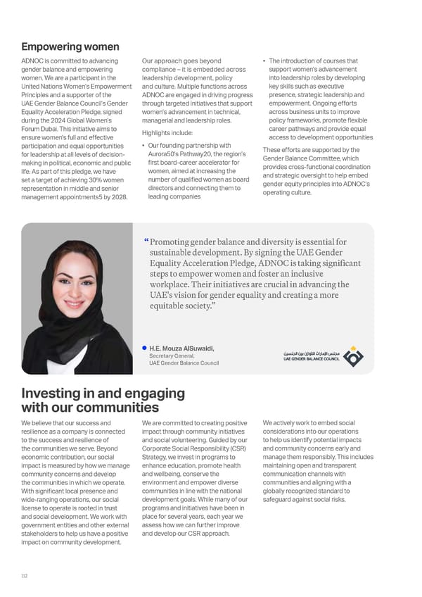 ADNOC Sustainability Report 2024: Driving Progress & Prosperity - Page 112