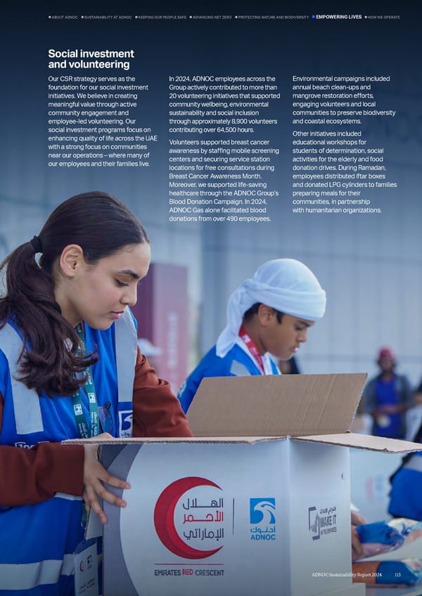 ADNOC Sustainability Report 2024: Driving Progress & Prosperity - Page 115