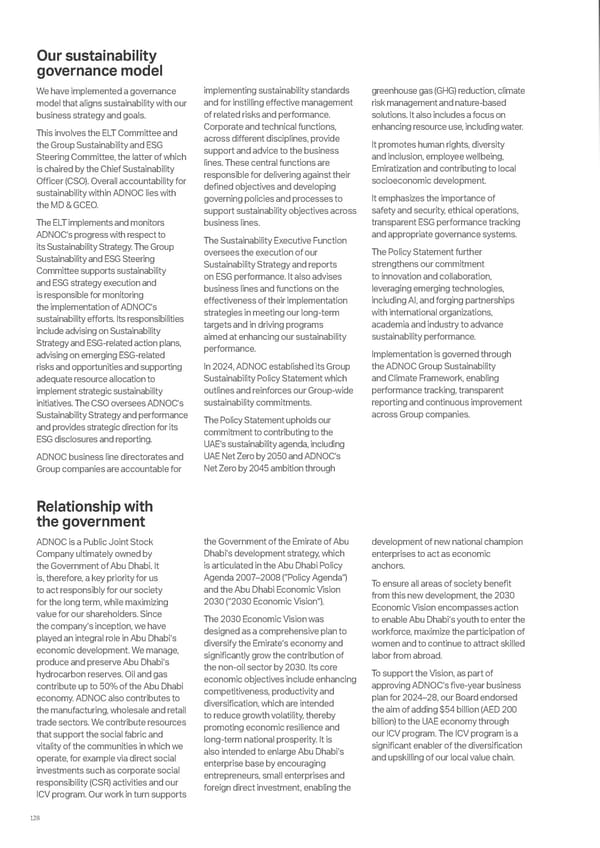 ADNOC Sustainability Report 2024: Driving Progress & Prosperity - Page 128