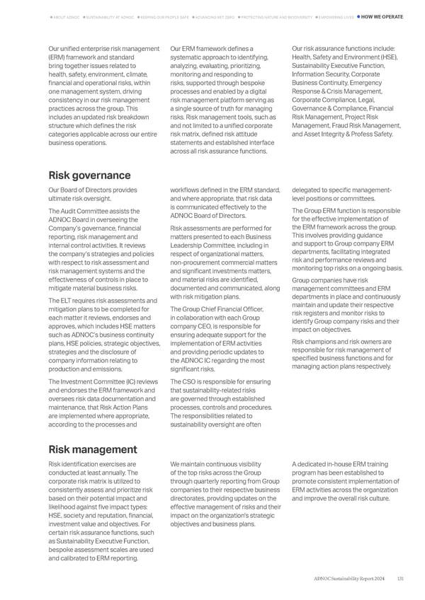 ADNOC Sustainability Report 2024: Driving Progress & Prosperity - Page 131
