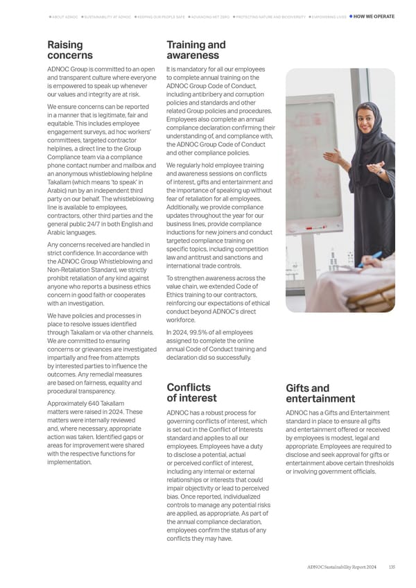 ADNOC Sustainability Report 2024: Driving Progress & Prosperity - Page 135
