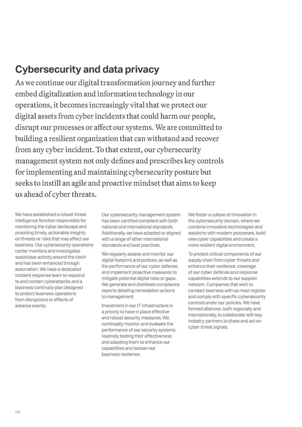 ADNOC Sustainability Report 2024: Driving Progress & Prosperity - Page 138
