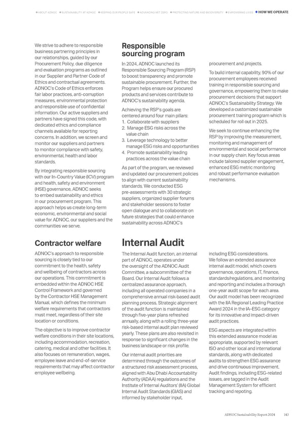 ADNOC Sustainability Report 2024: Driving Progress & Prosperity - Page 143