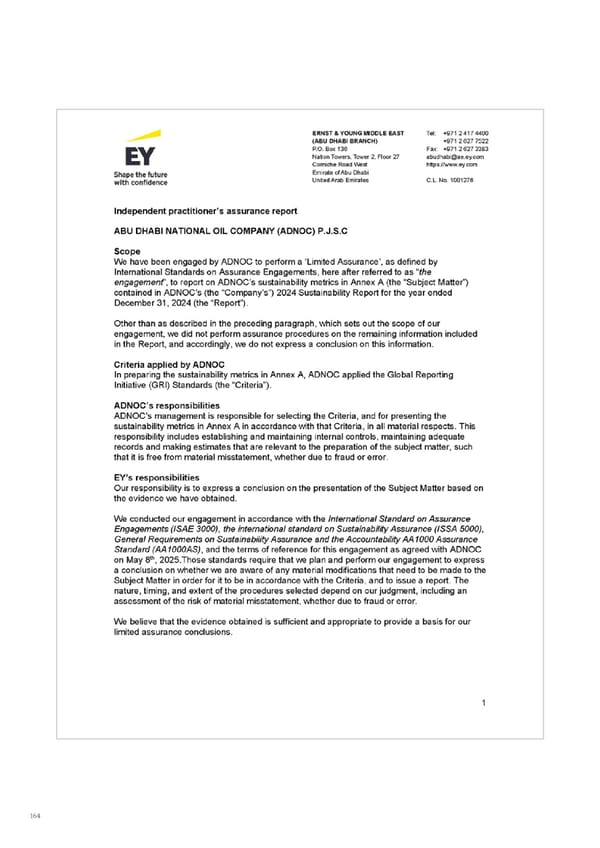 ADNOC Sustainability Report 2024: Driving Progress & Prosperity - Page 164